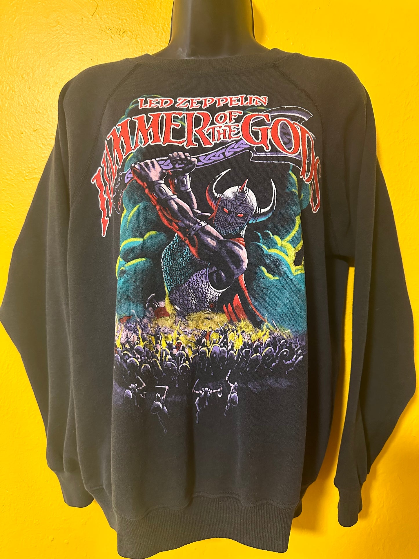 Vintage LED Zeppelin Hammer of the Gods 1980s Raglan Crewneck M