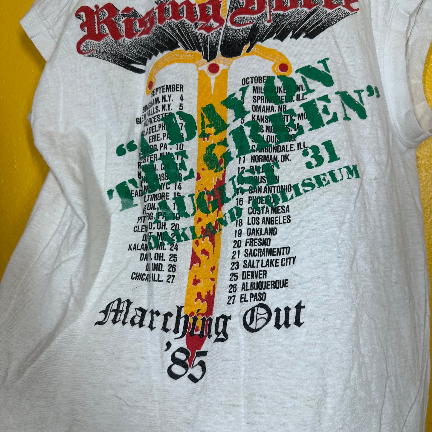 Vintage 1983 Rising Force Day on the Green Single Stitch Cut off Tour Tee M