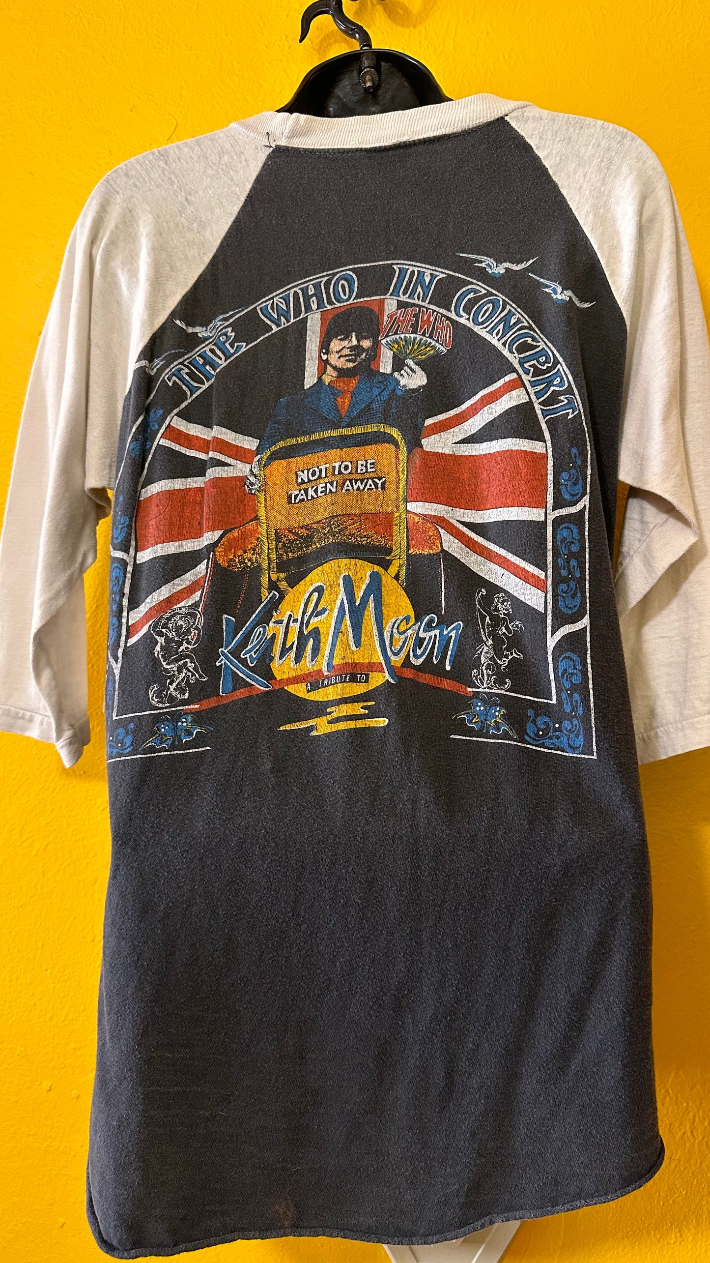 1970s The Who Parking Lot Raglan with Keith Moon Backhit M