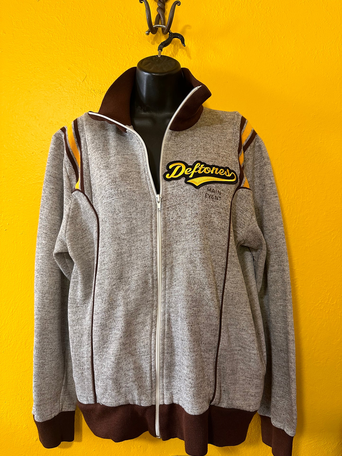Vintage Main Event Deftones patched zip up Track Jacket M