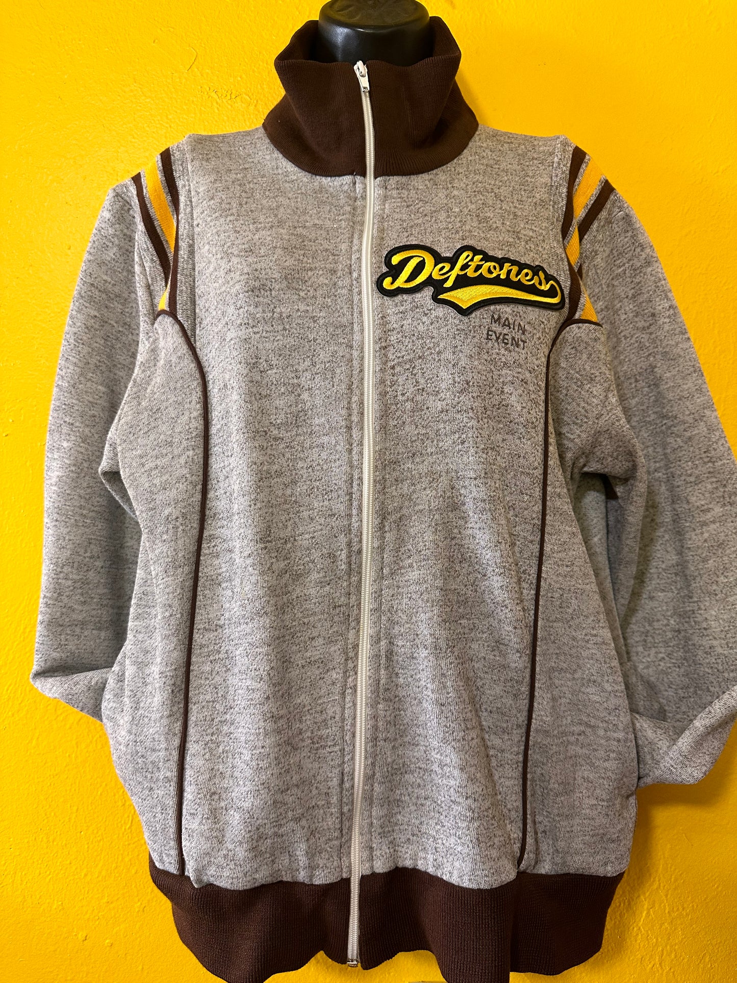 Vintage Main Event Deftones patched zip up Track Jacket M