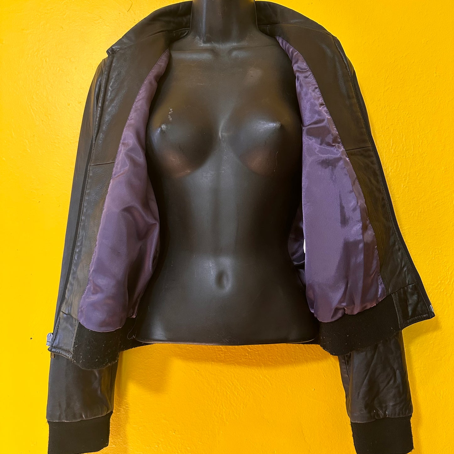 Vintage Black Lightweight Leather Bomber Wilson’s Leather Sz M