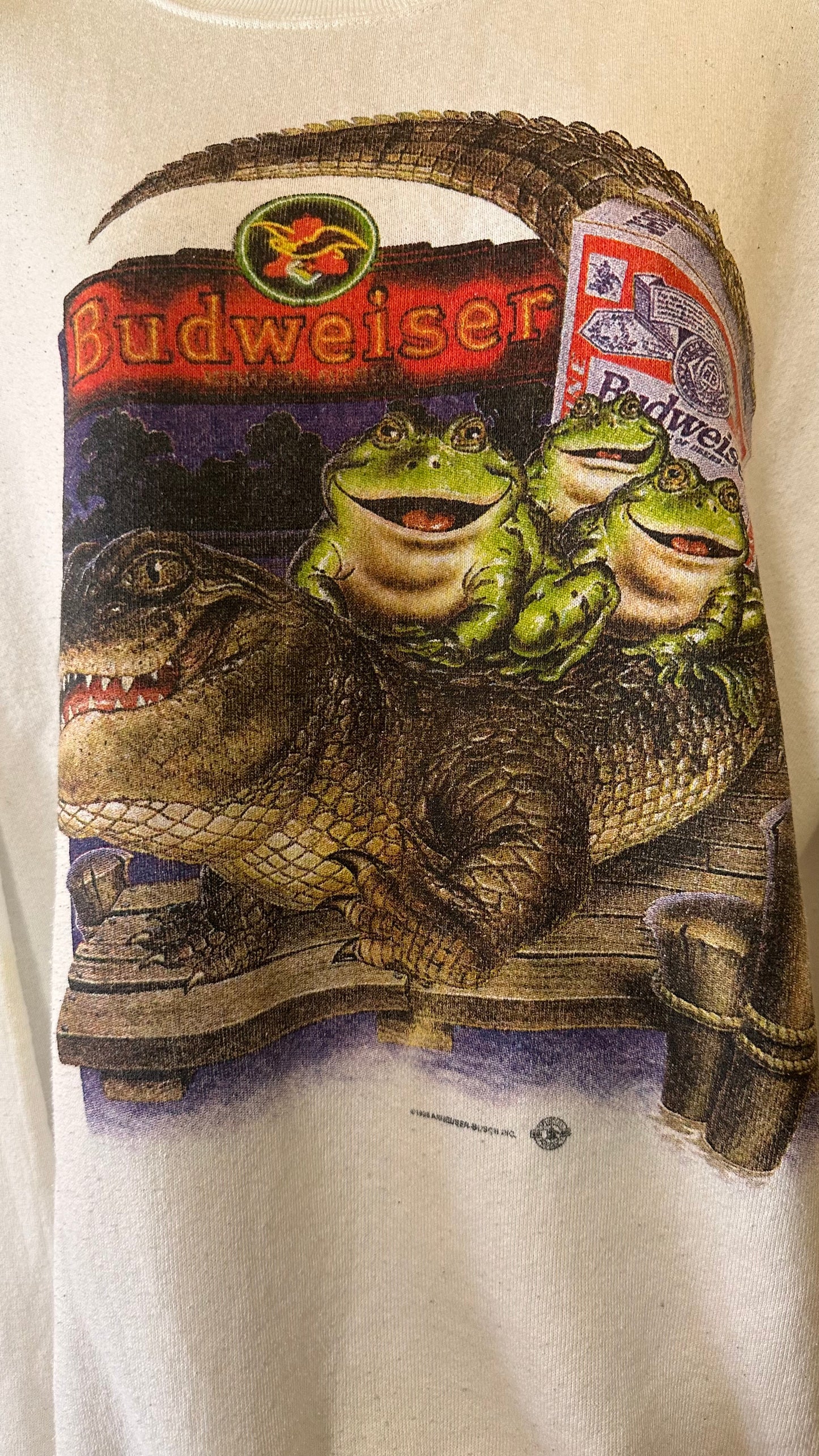 Vintage 1990s Budweiser Frog Crewneck M