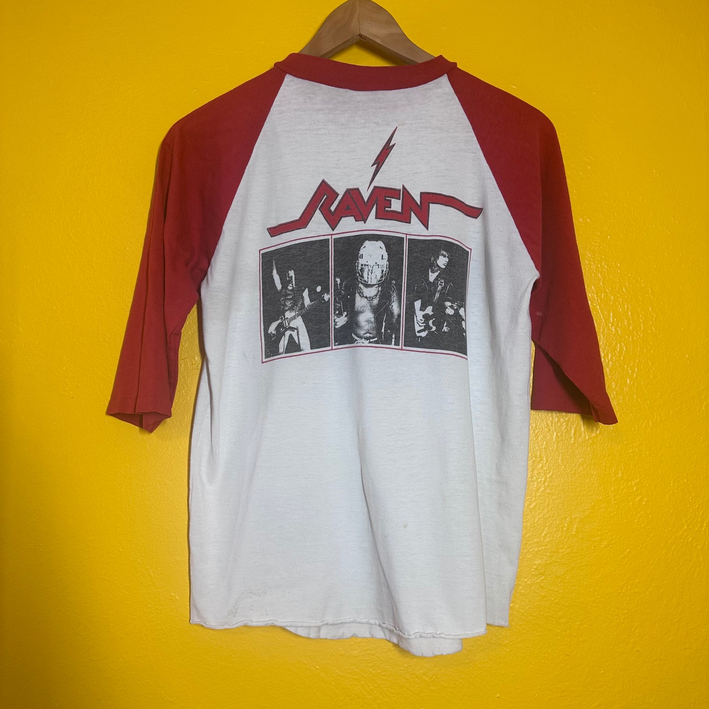 Vintage Raven Tour 1980s Raglan Single Stitch Heavy Metal Band Tee M