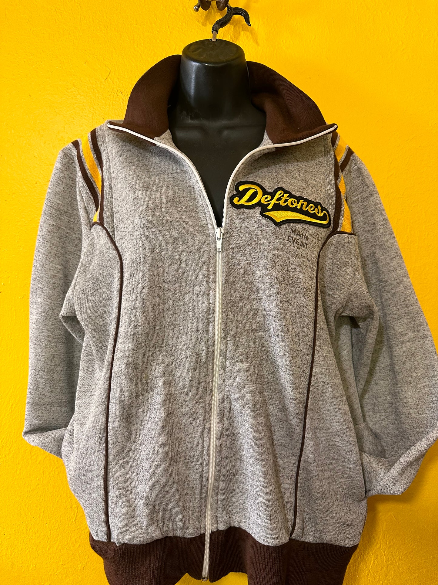 Vintage Main Event Deftones patched zip up Track Jacket M