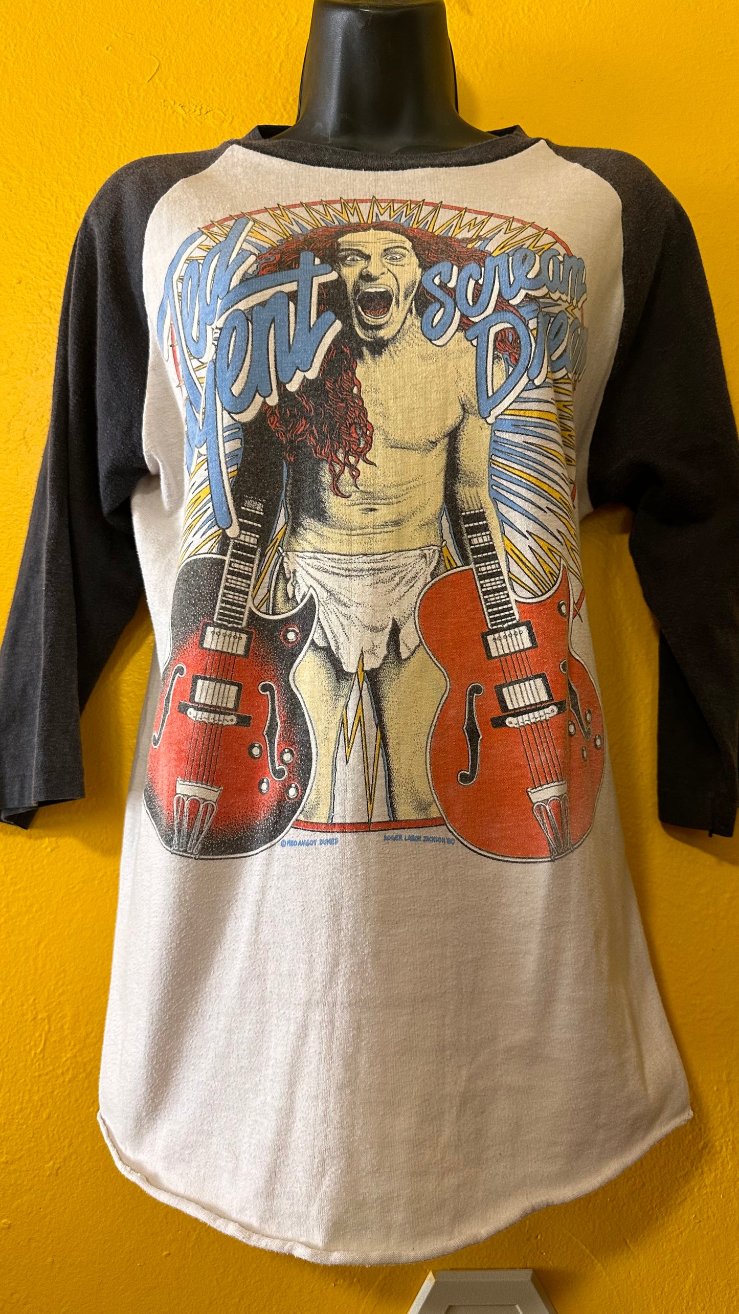 Vintage 1980 Ted Nugent Tour Raglan Single Stitch Sz M