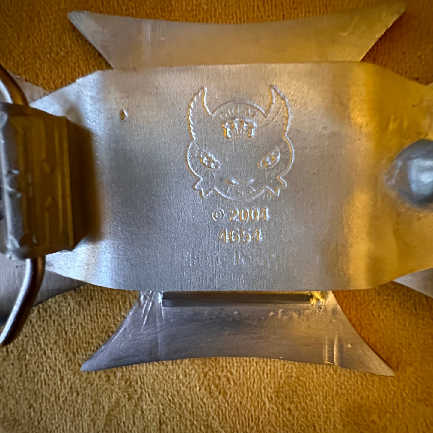Vintage Oversized Iron Cross Belt Buckle 1990s