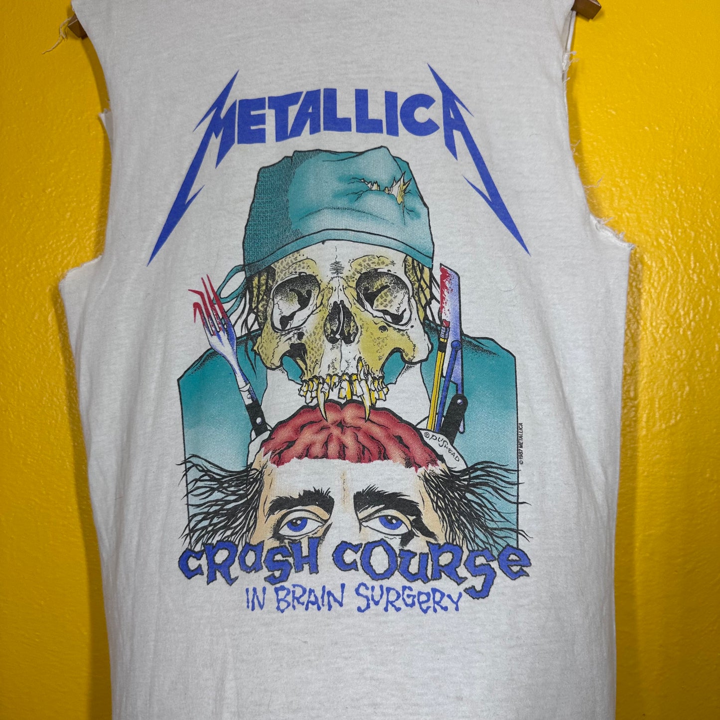 VTG Metallica Pushead Graphic 1987 Crash Course Single Stitch Tee Shirt