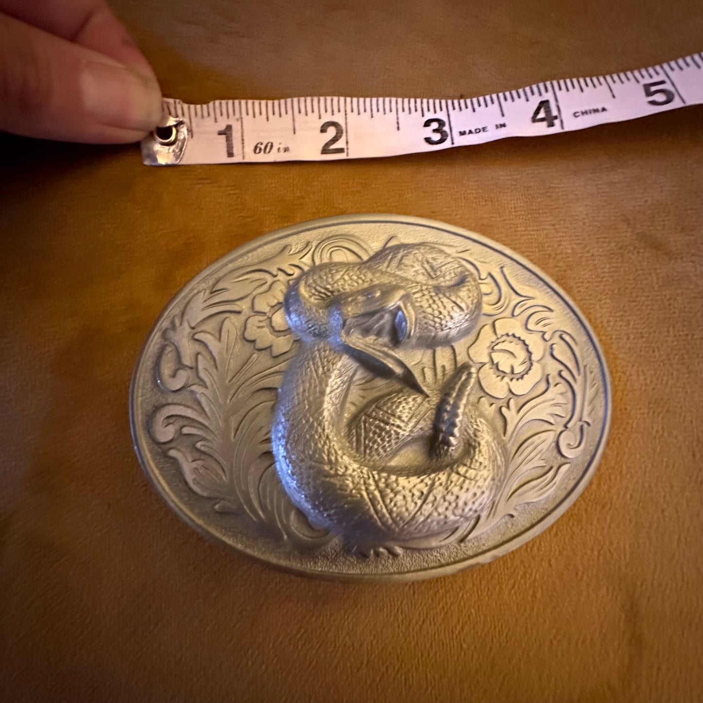 Vintage 1990s Cobra Snake Oversized Western Belt Buckle
