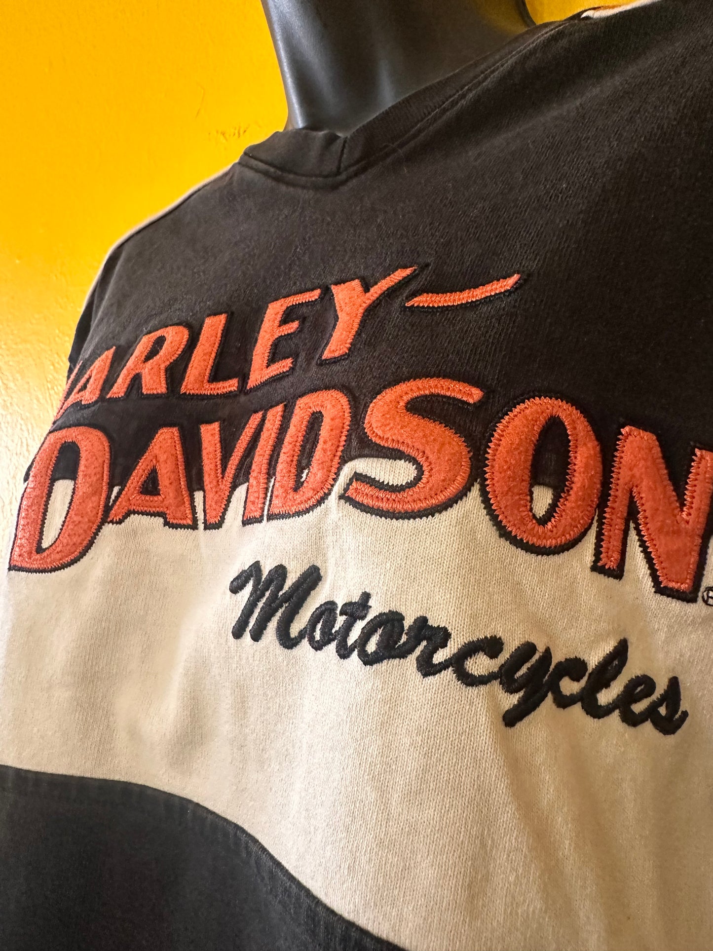 Vintage Harley Davidson Racing Cropped Crewneck M