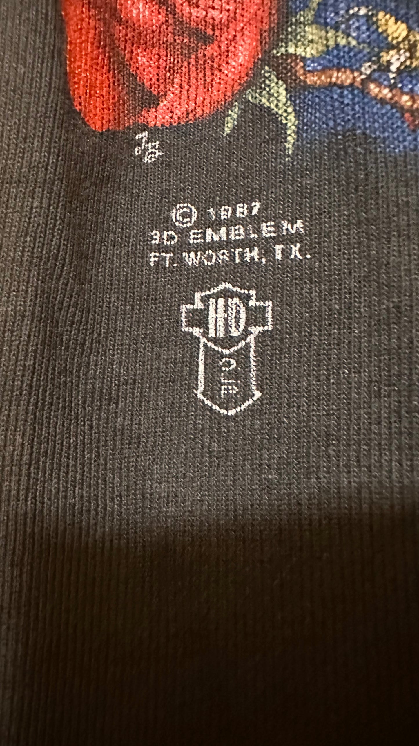 1987 Vintage Harley Davidson 3D emblem Tank Top S