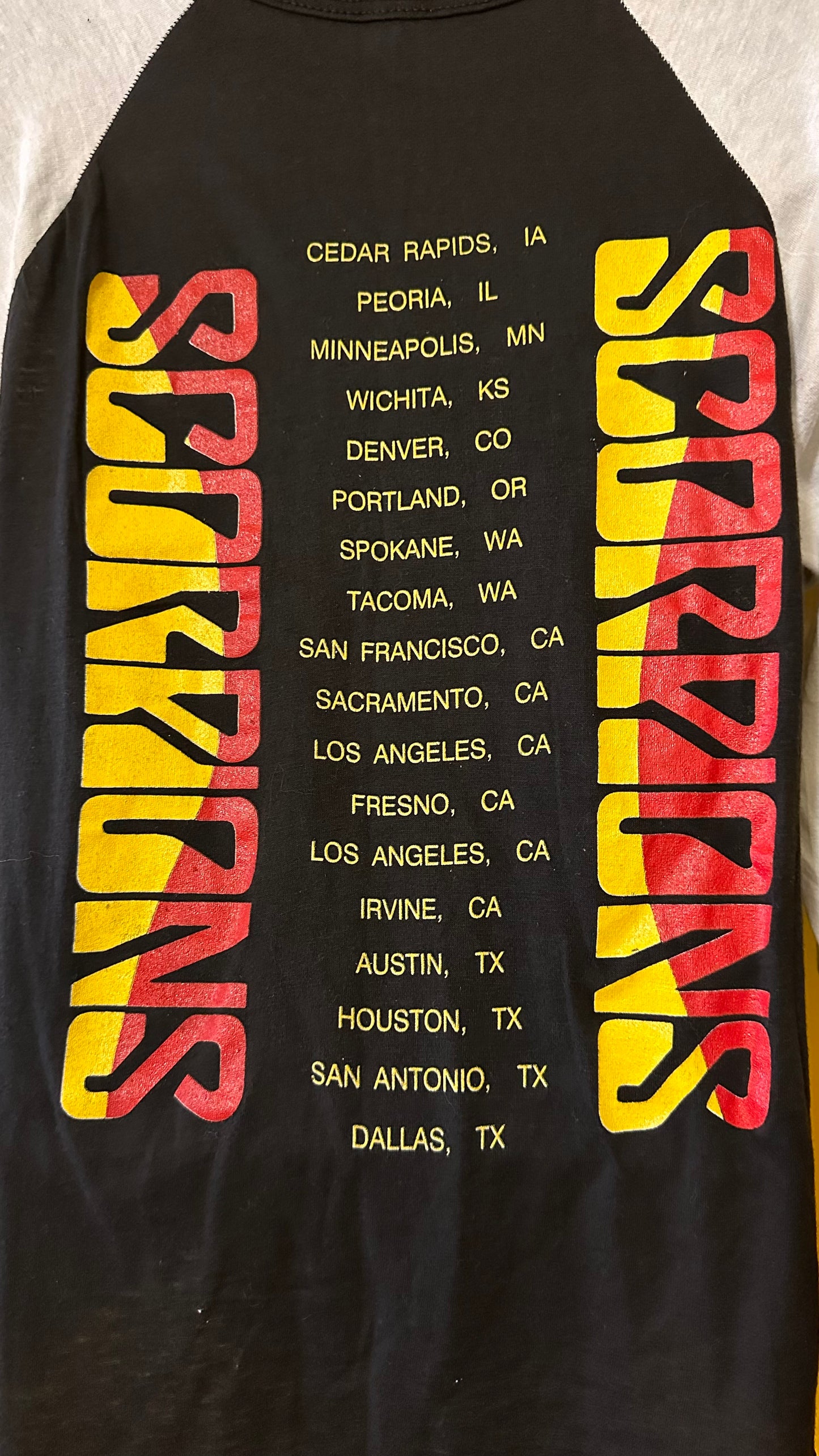 1988 Scorpions Single Stitch Raglan S M