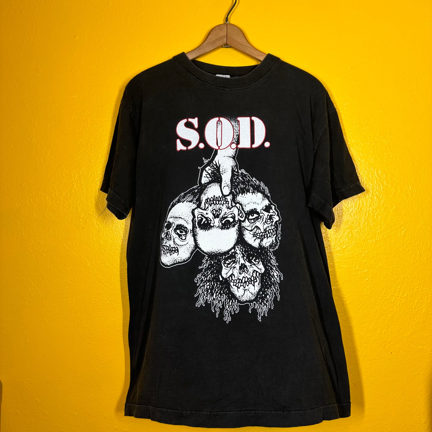 Vintage 1990s S.O.D Pushead Single Stitch I’m not Racist Tee Sz L Backhit