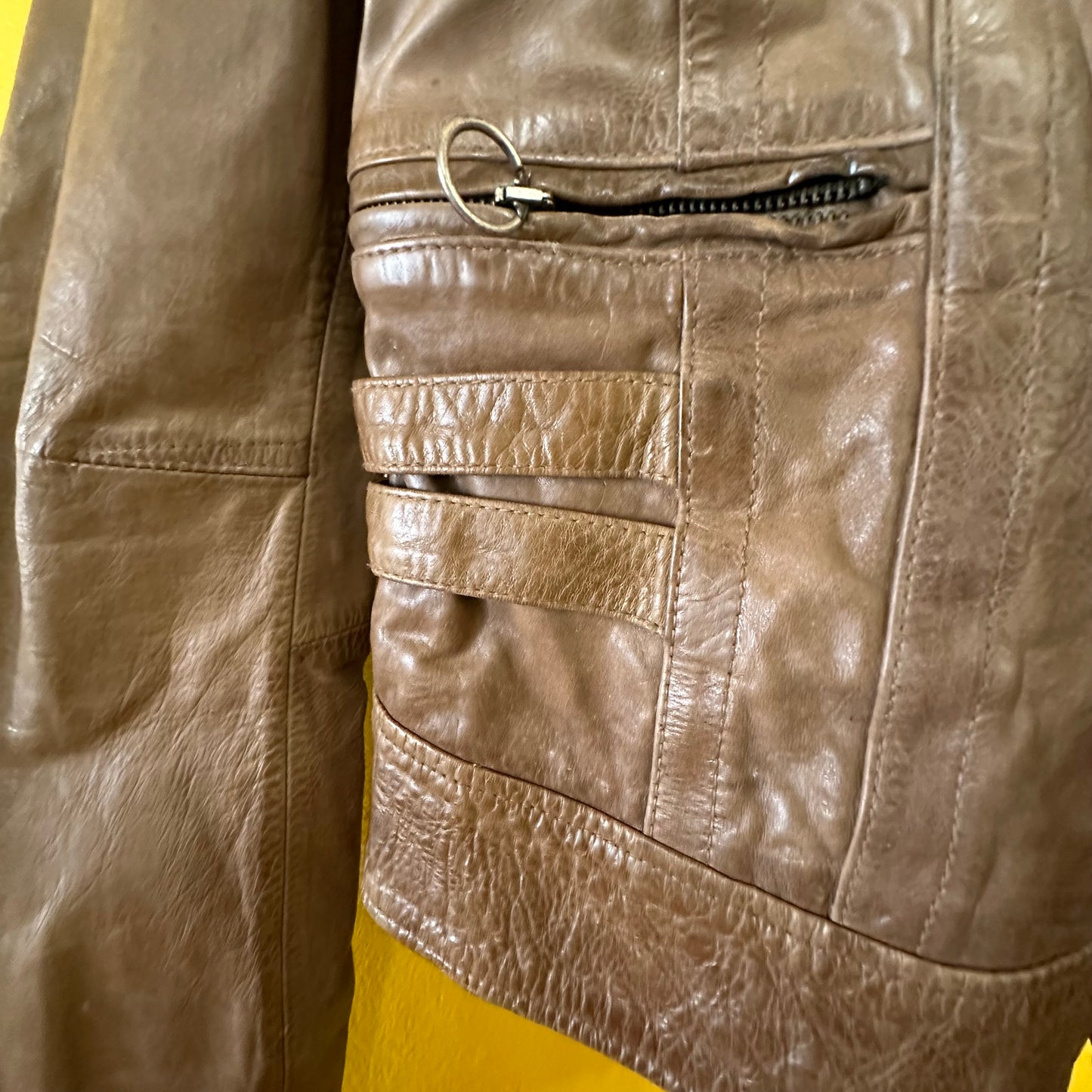 Y2K Diesel Leather Biker Jacket Sz S