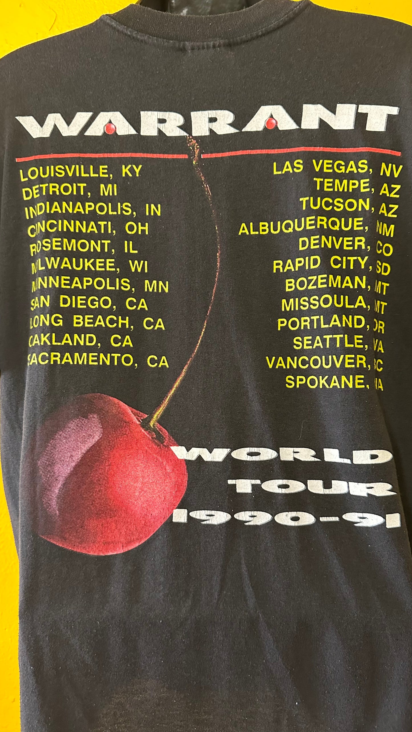1990 Warrant Cherry Pie Tour Tee M Single Stitch