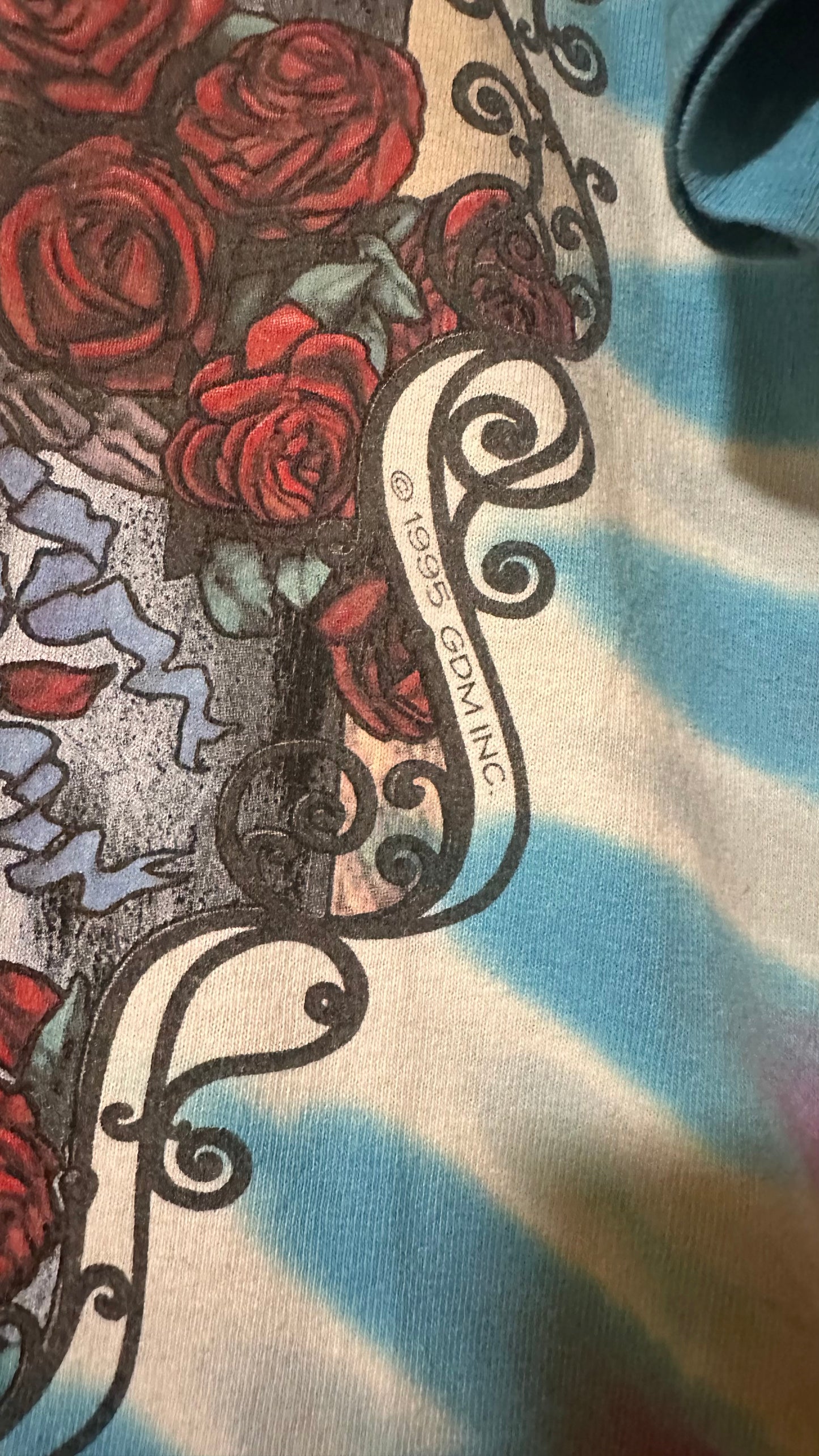 Vintage 2000s Reprint of 1995 Grateful Dead Tee Liquid Blue XL