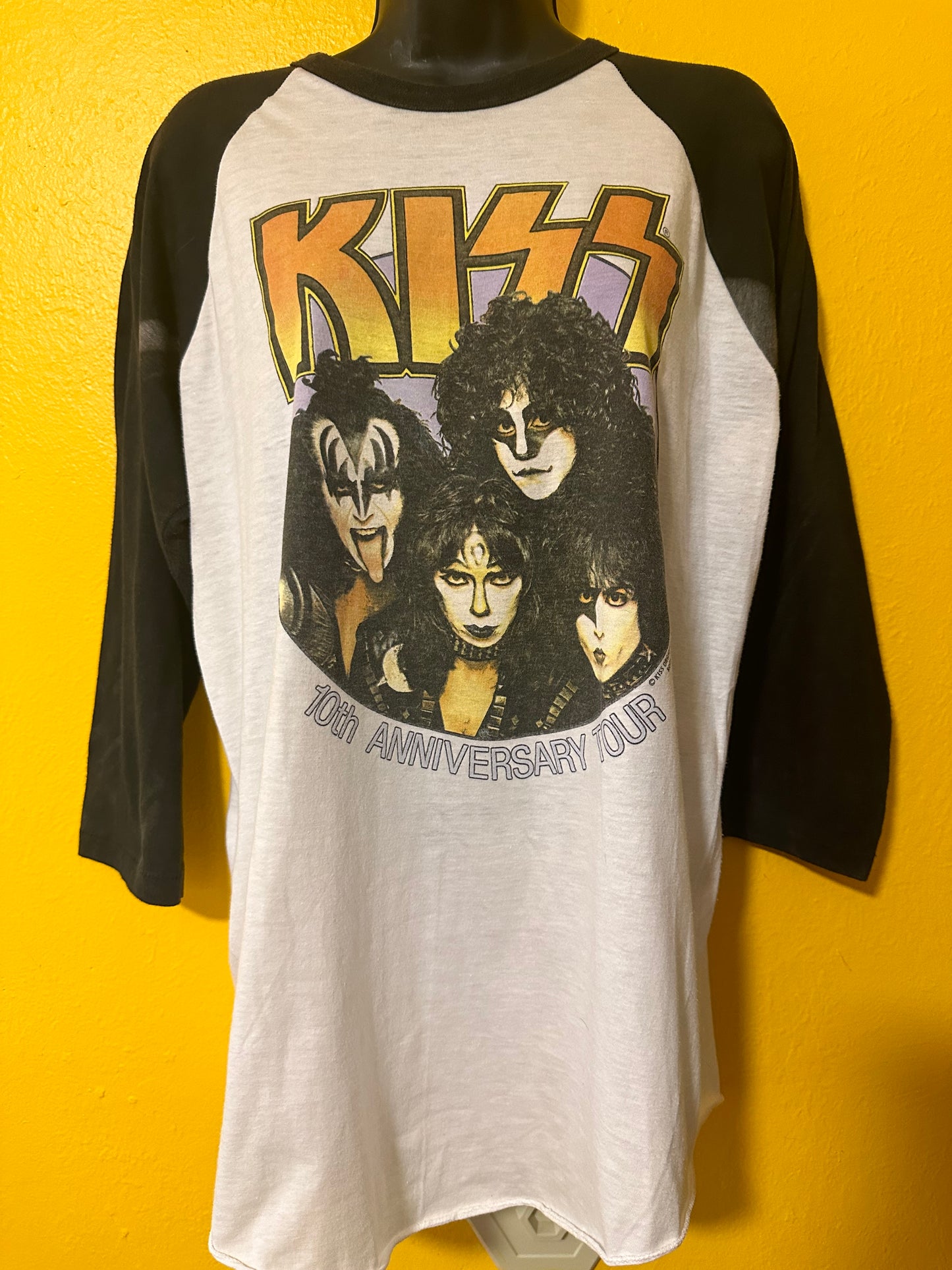 1982 KISS 10 year anniversary Tour Raglan L vintage
