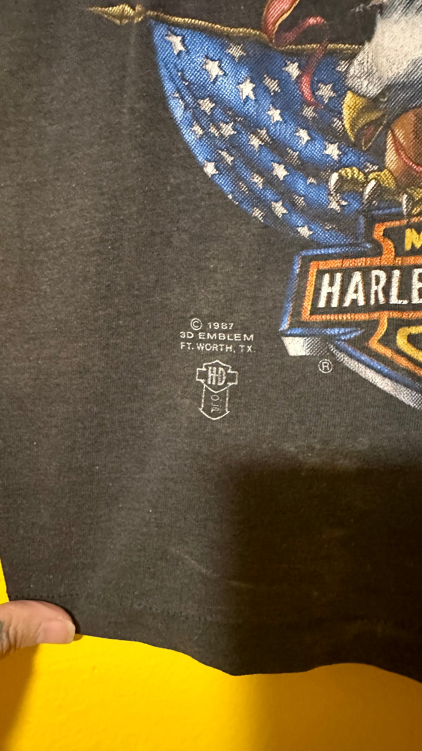 1987 Harley Davidson 3D Emblem Single Stitch 50/50 Tank Top M