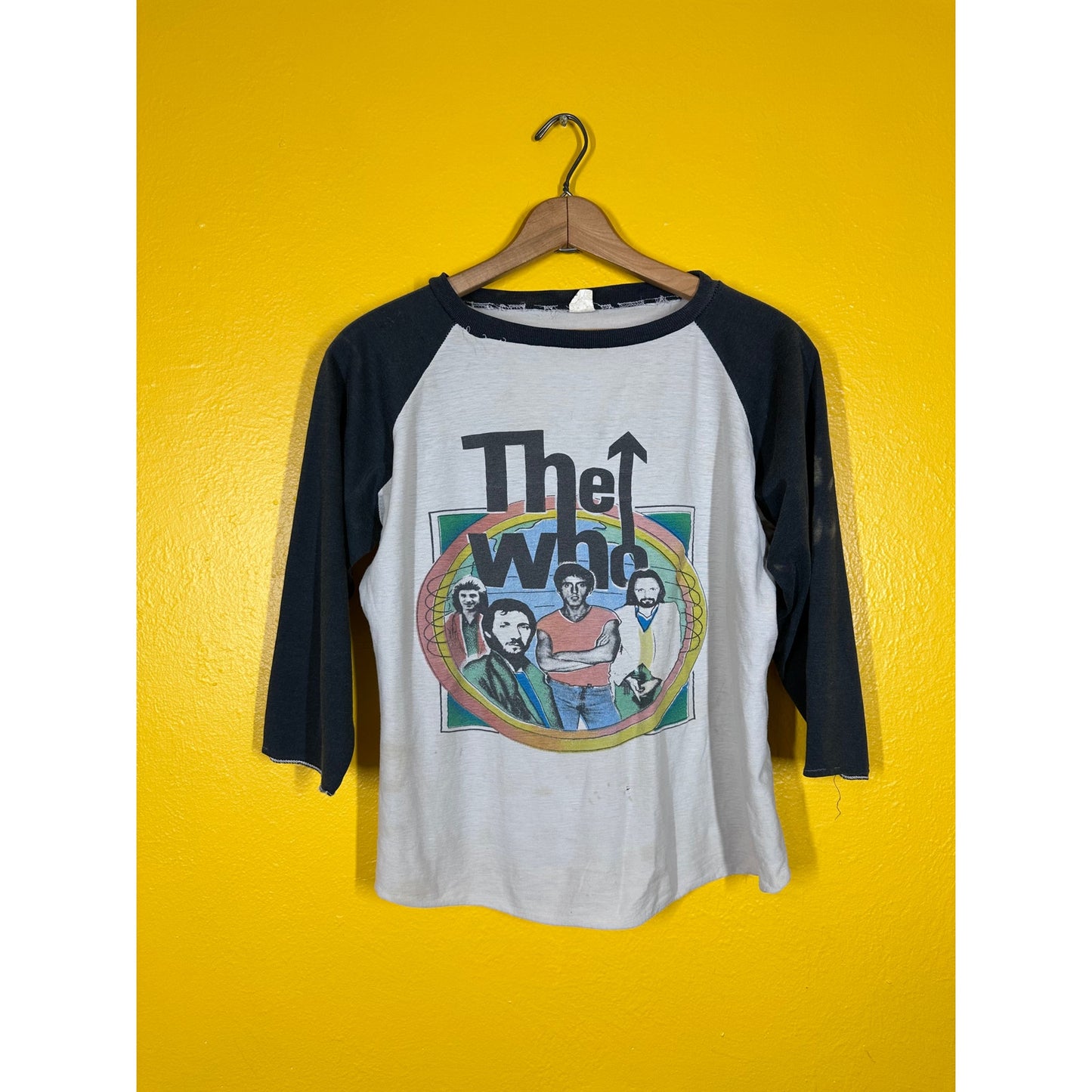 Vtg The Who Raglan Double Sided Single Stitch Sz S Band Tee 1980s 80s