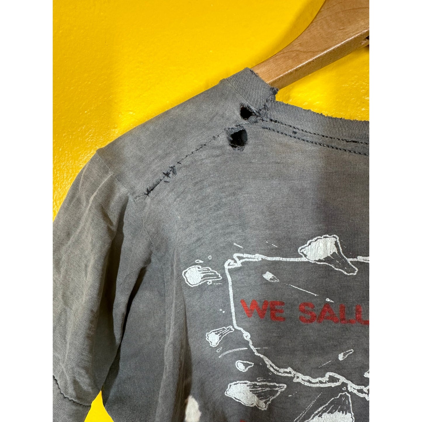 Vtg AC/DC 1981 Tour Tee For those About to Rock Distressed Sz S/M Rock T