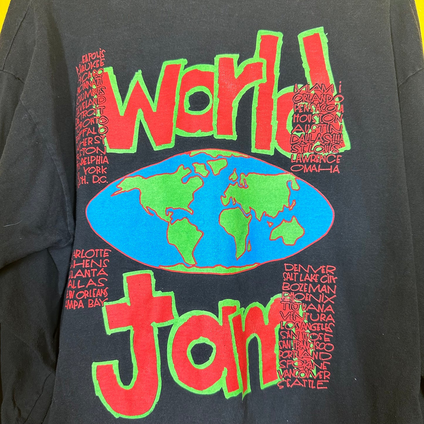 Vintage 1992 Pearl Jam World Jam Long Sleeve Single Stitch Tee Sz XL Fruity Tag