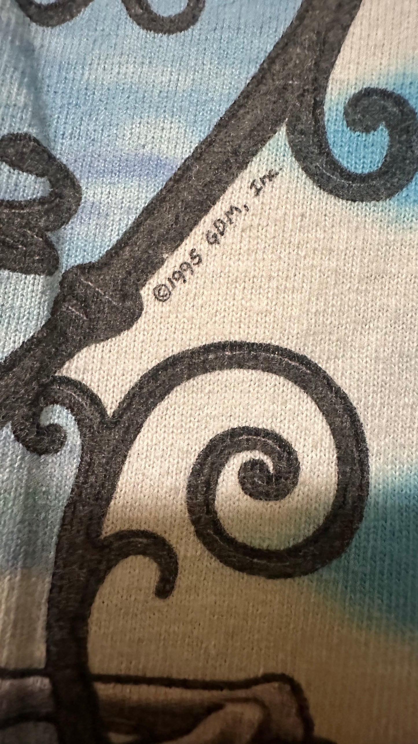 Vintage 2000s Reprint of 1995 Grateful Dead Tee Liquid Blue XL
