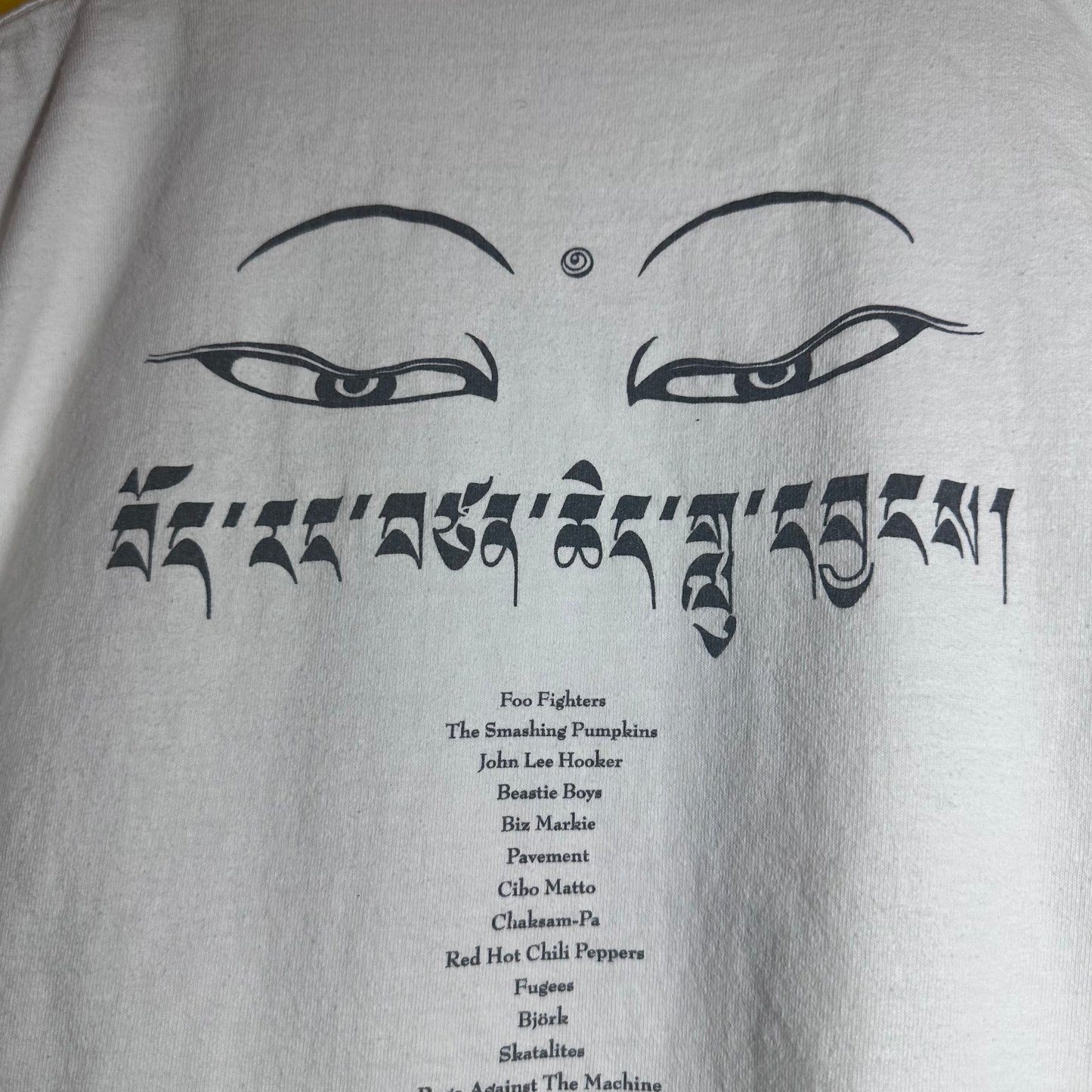 Vintage 1996 Tibetan Freedom Concert Tee Sz L Tultex Tag Bjork Foo Fighters Smashing Pumpkins
