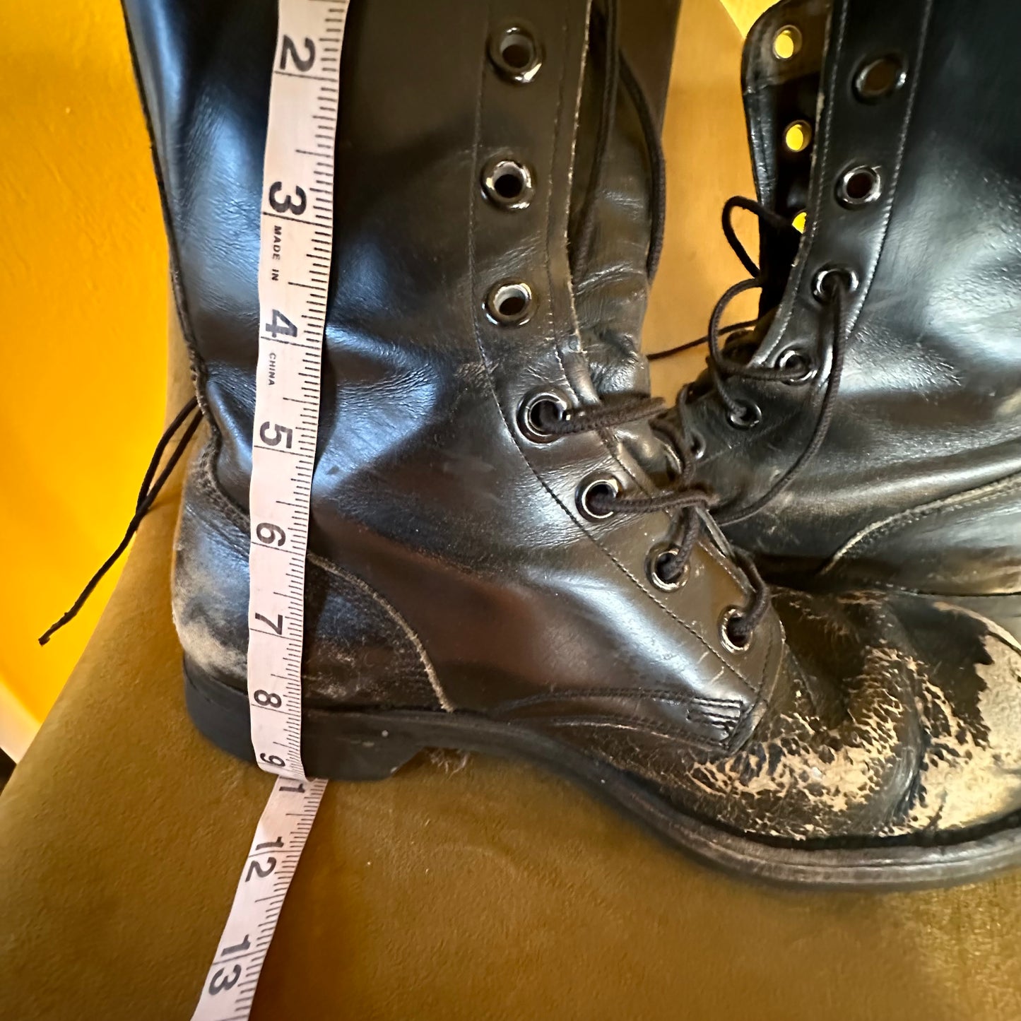 Vintage 1960s Faded Military Issue Vietnam Combat Boots Sz 9