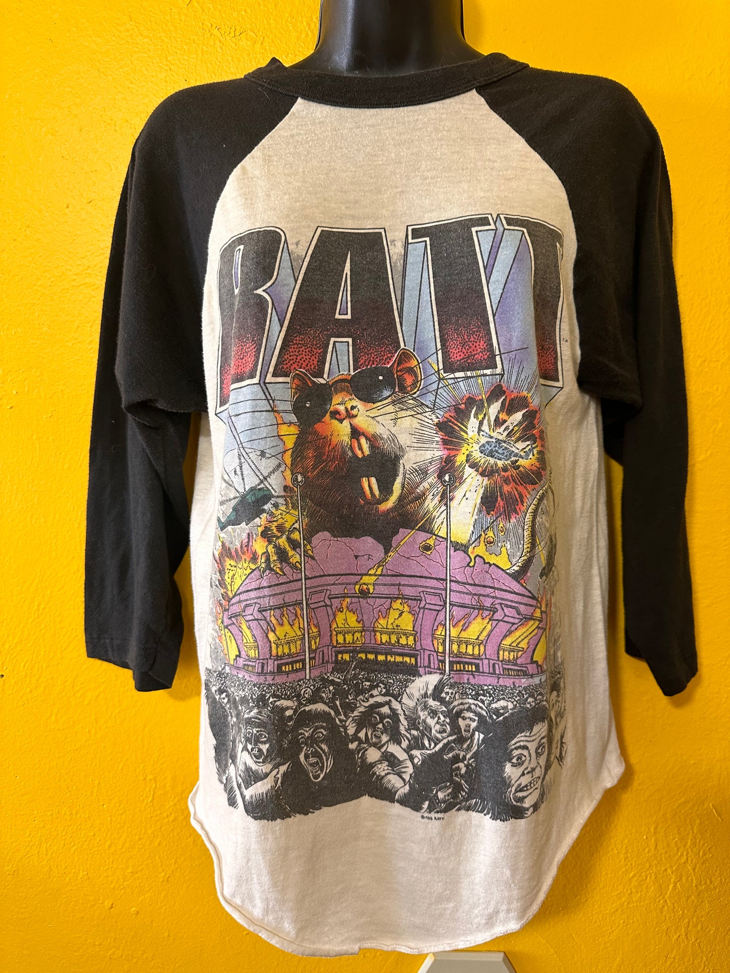 1985 RATT tour Raglan Vintage Single Stitch M