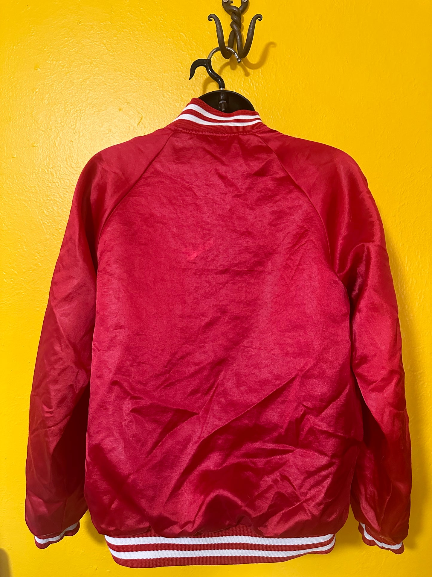 Red Vintage Satin Bomber Mack Truck S
