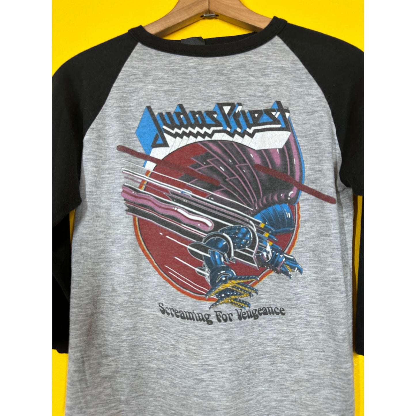 Vtg Judas Priest Raglan Tour Tee Doublesided Single Stitch Band T Sz S