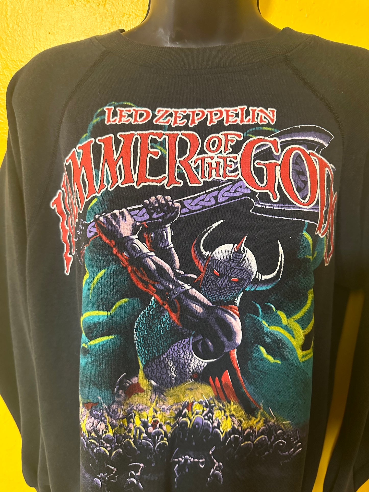 Vintage LED Zeppelin Hammer of the Gods 1980s Raglan Crewneck M