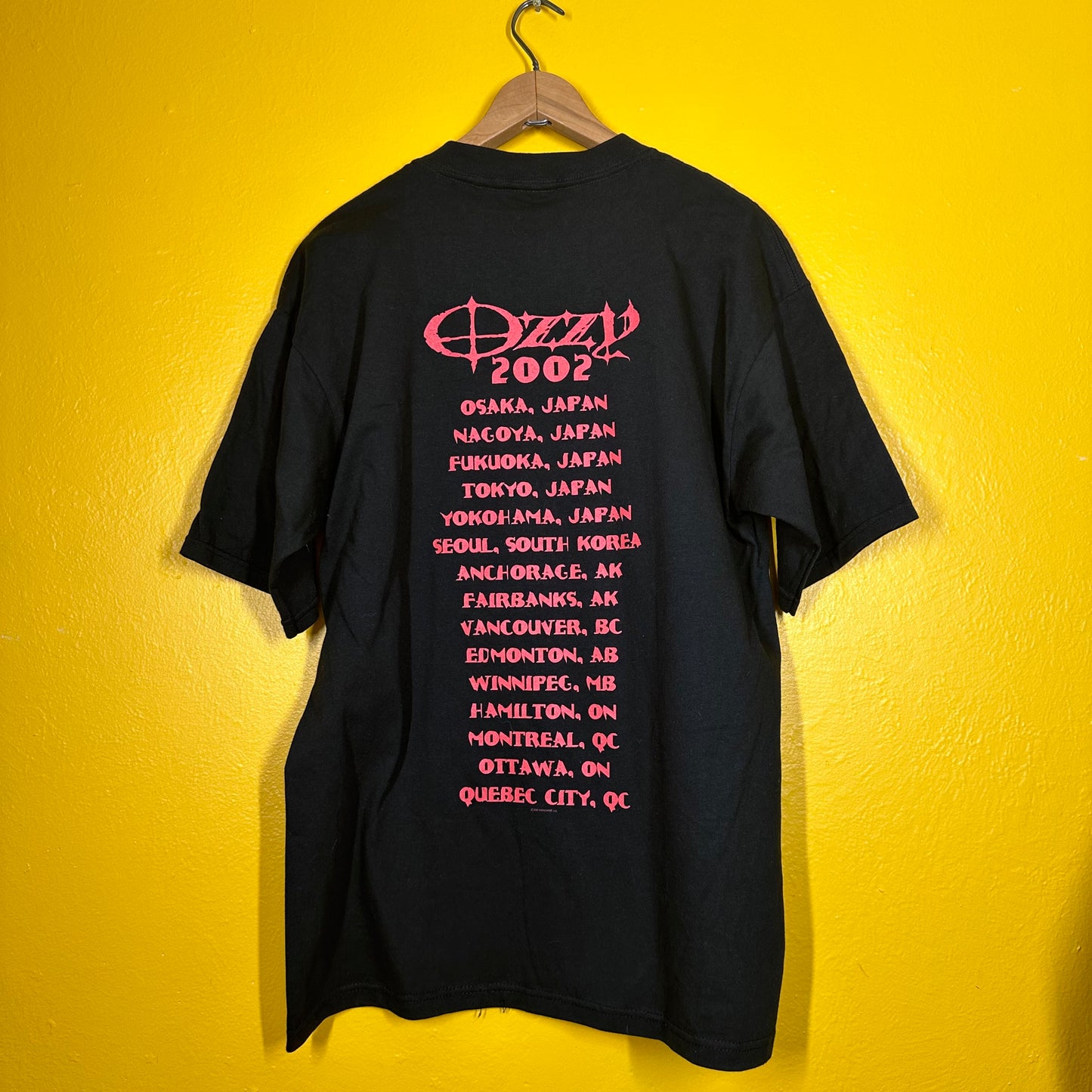 Vintage 2002 Ozzy Japan Dates Tour Tee Sz L