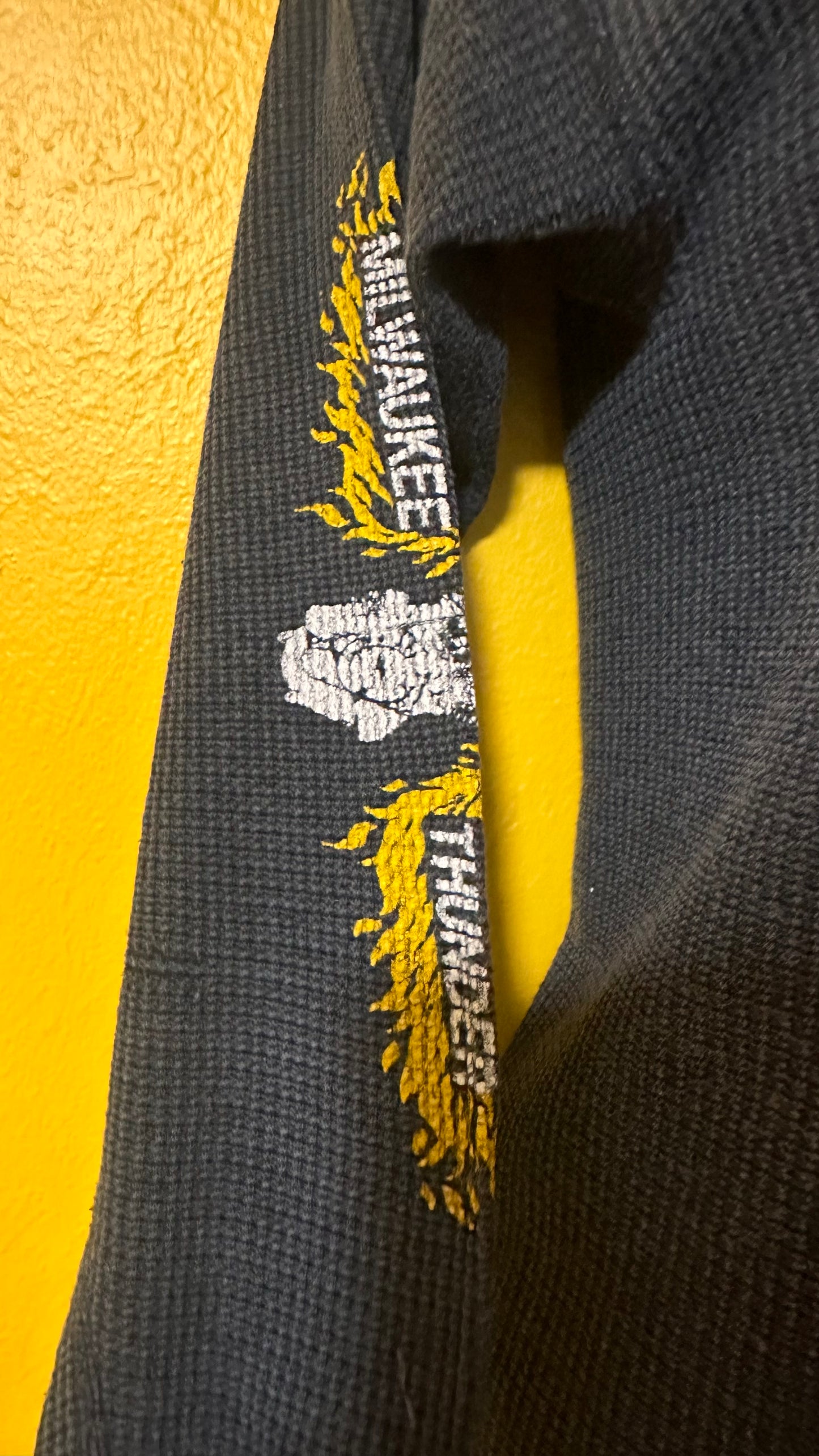 Vintage 1980s Milwaukee Thunder Engine Waffle Knit with Sleeve Hits S