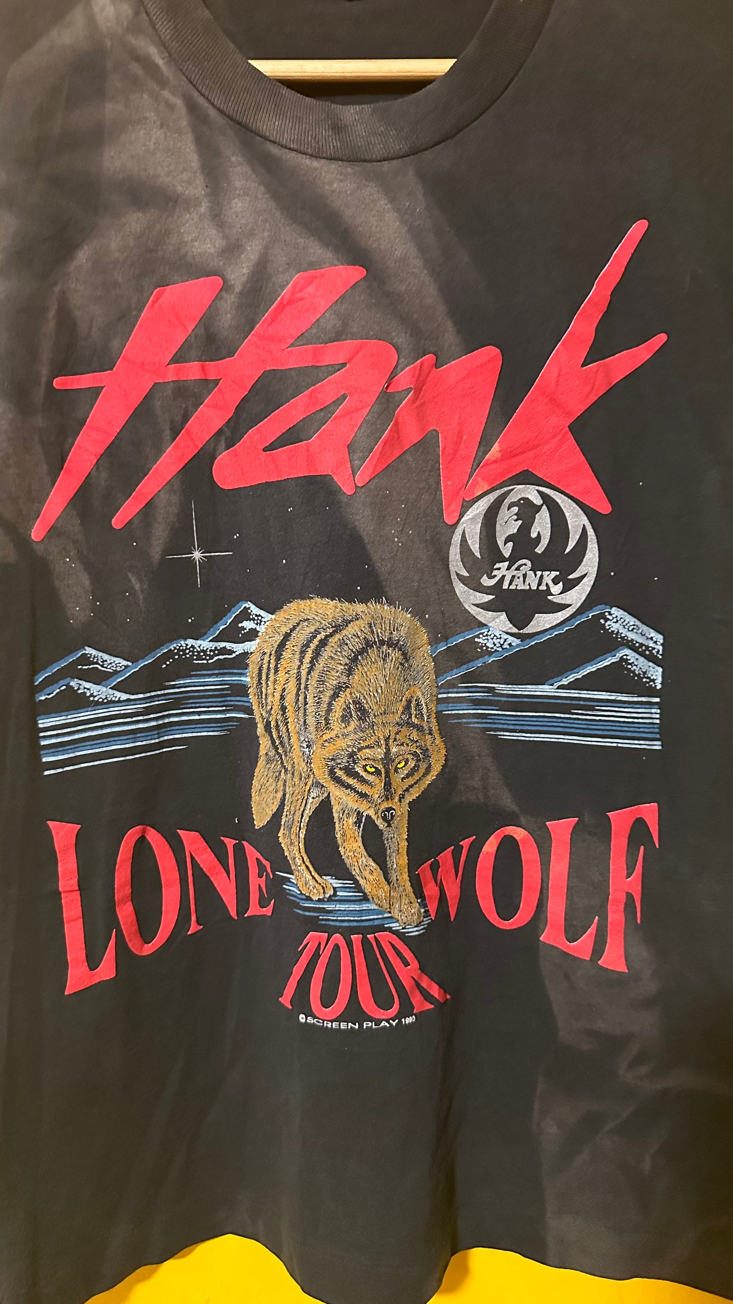Vintage 1990 Hank Williams Lone Wolf Tour Tee Single Stitch M