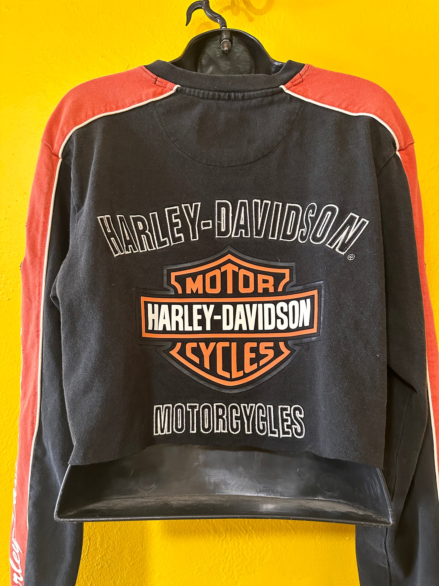 Vintage Harley Davidson Racing Cropped Crewneck M