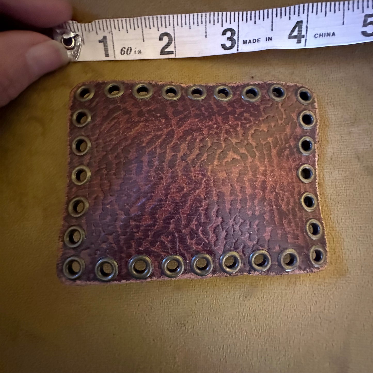 Vintage Leather Grommet Belt Buckle