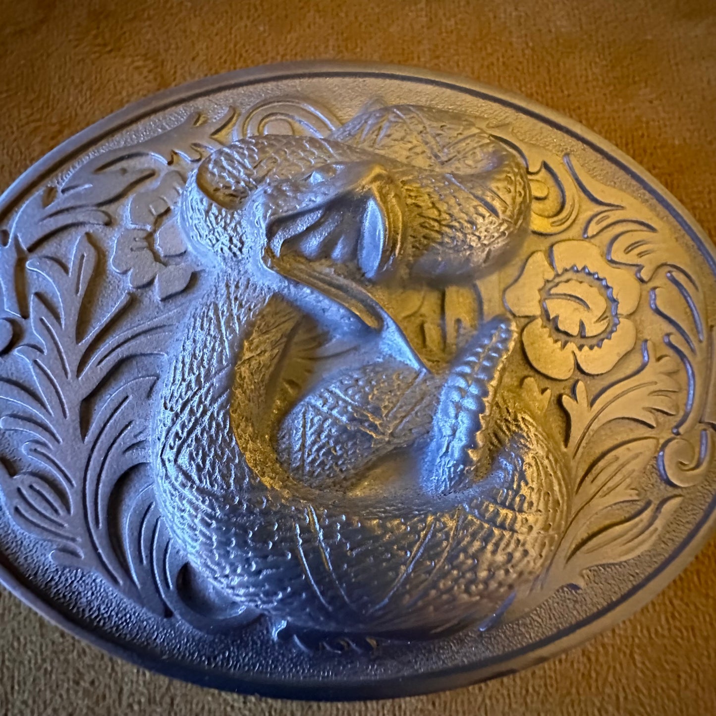 Vintage 1990s Cobra Snake Oversized Western Belt Buckle