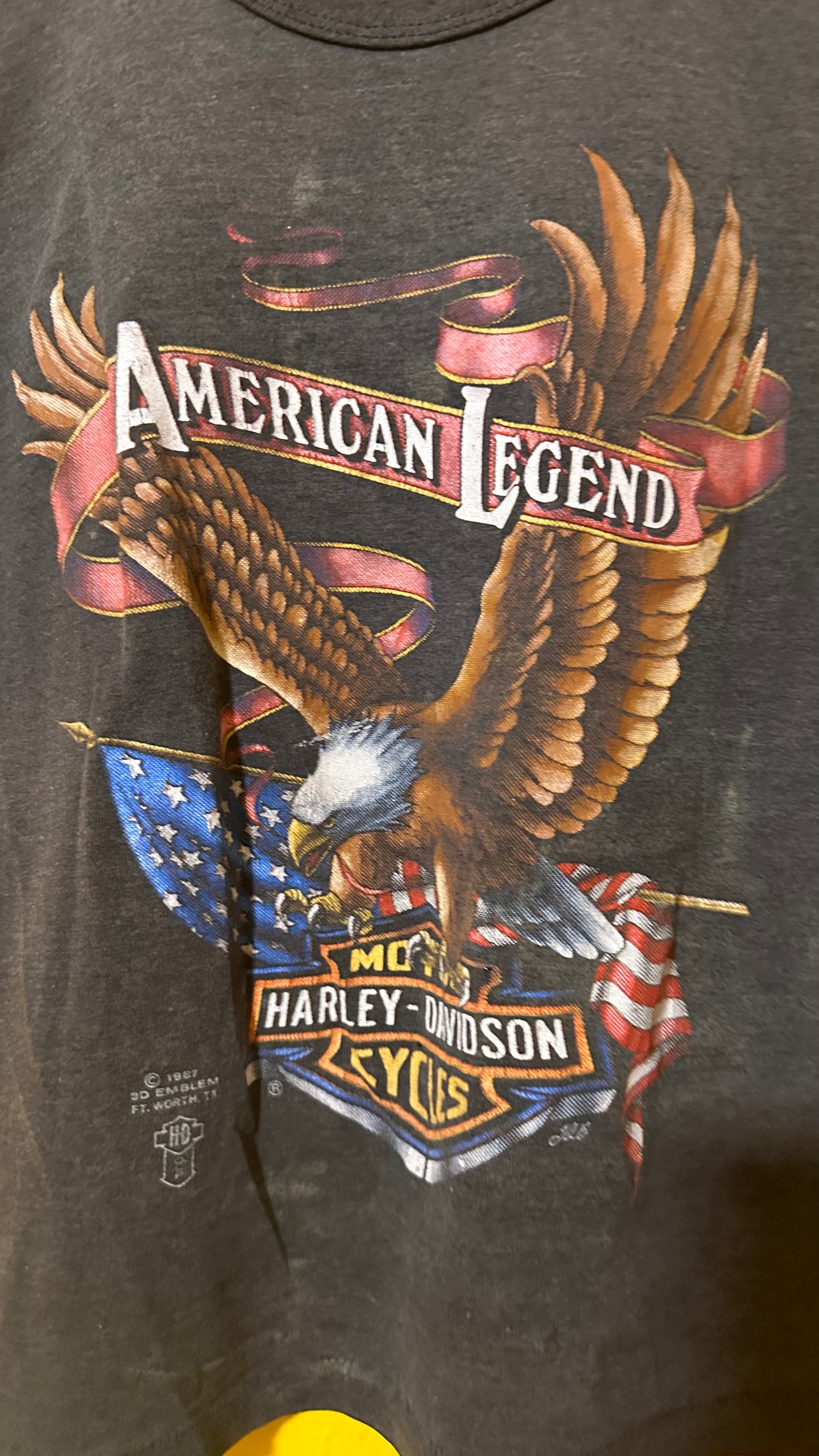 1987 Harley Davidson 3D Emblem Single Stitch 50/50 Tank Top M