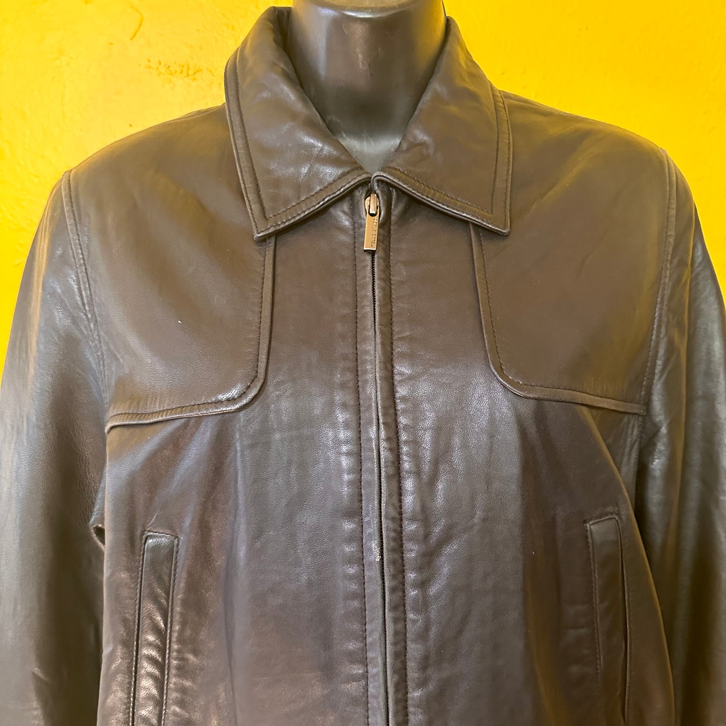 Vintage Black Lightweight Leather Bomber Wilson’s Leather Sz M