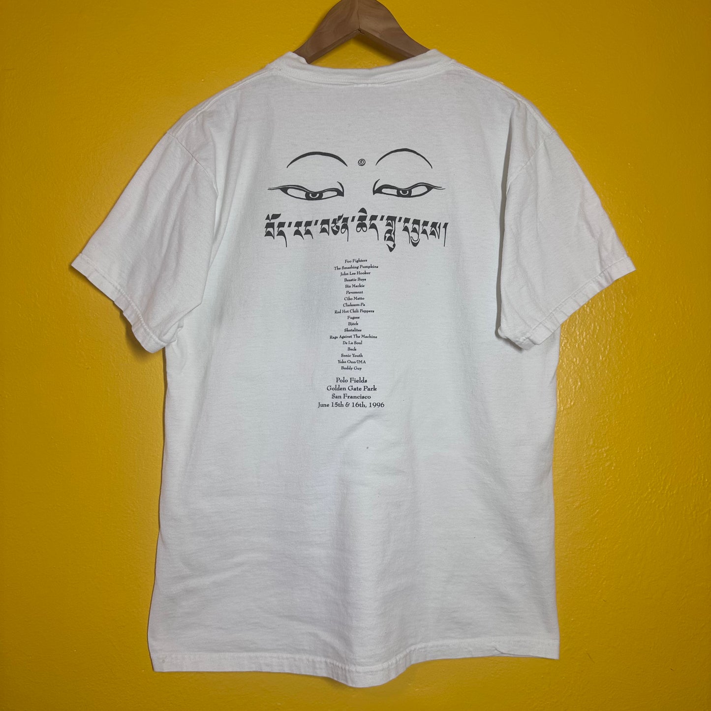Vintage 1996 Tibetan Freedom Concert Tee Sz L Tultex Tag Bjork Foo Fighters Smashing Pumpkins