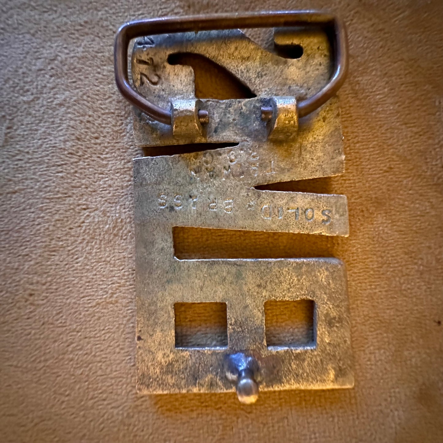 Vintage 1970s Brass Elvis Belt Buckle