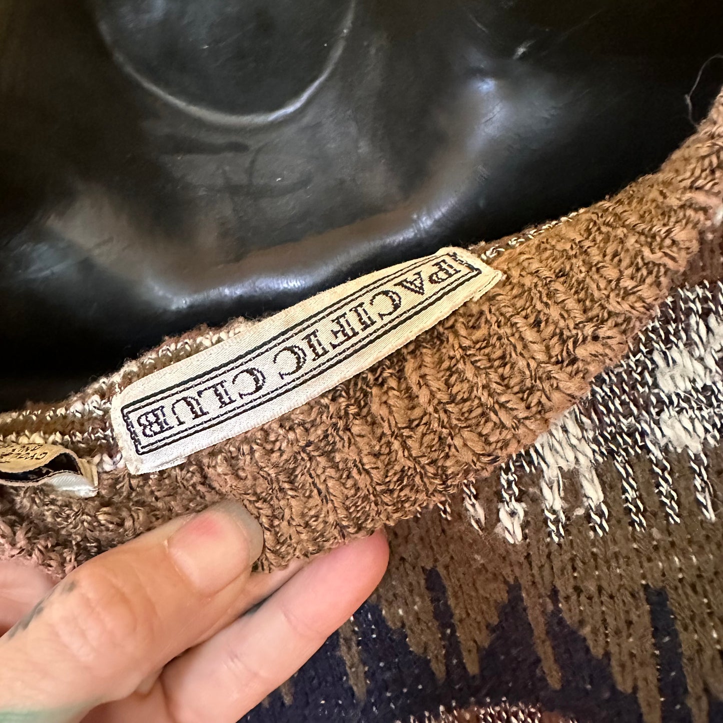 Vintage Brown Pattered Grandpa Sweater M