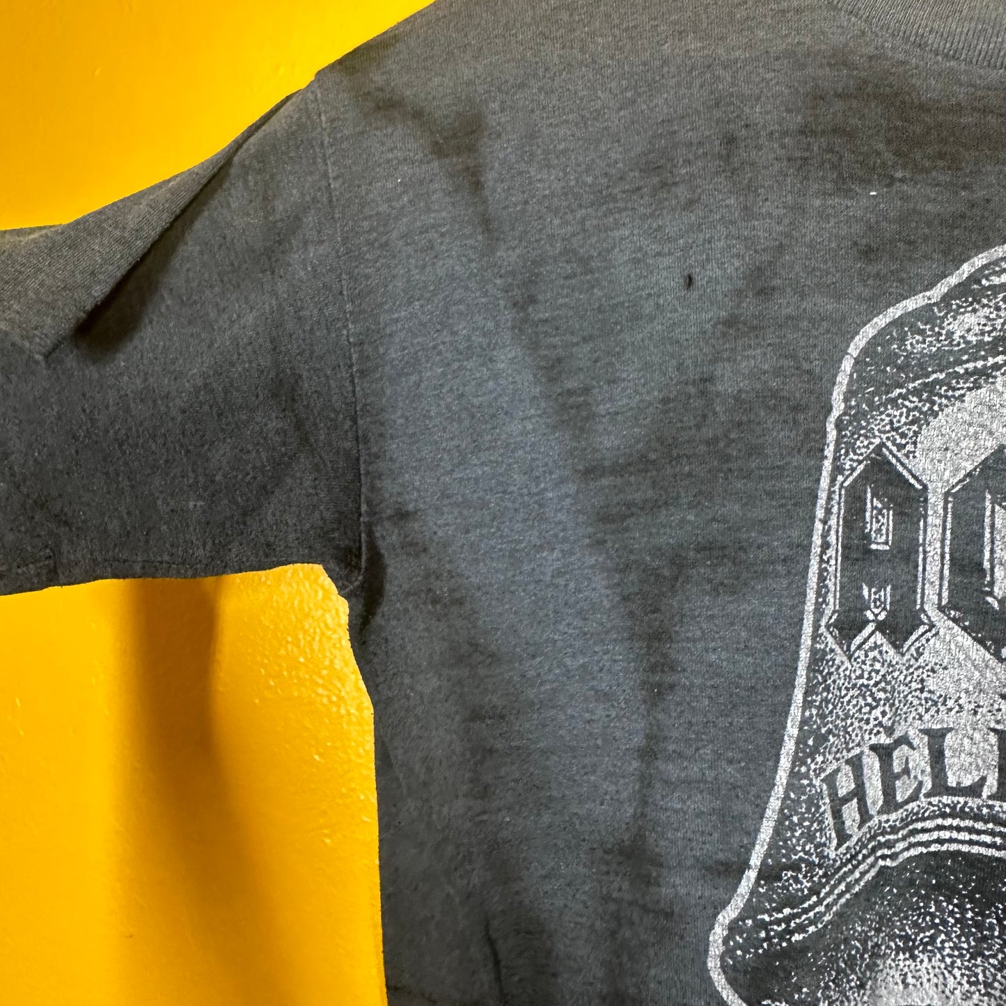 VTG Original AC/DC Hells Bells Parking lot Boot Tee 1980s single stitch Metal Tee
