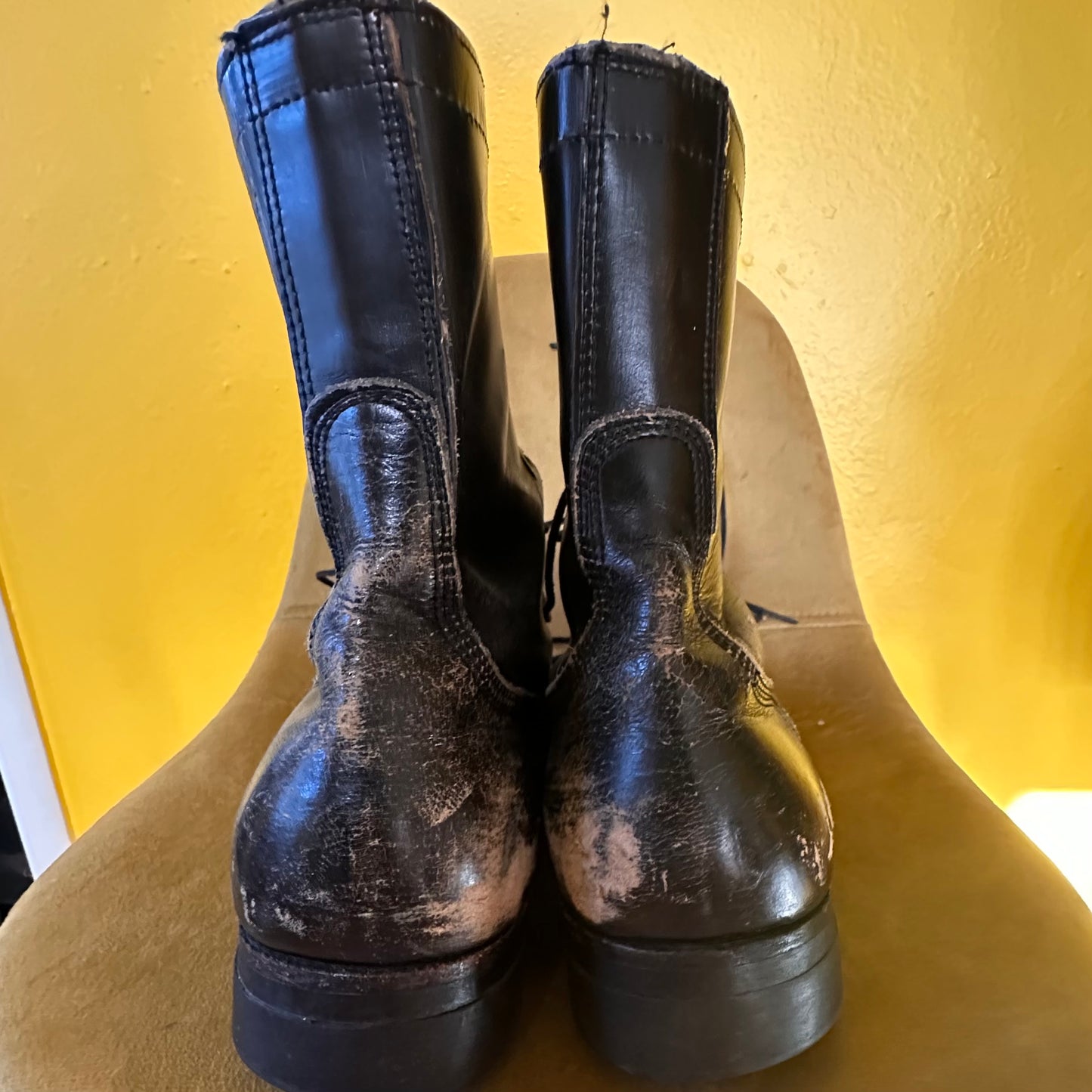 Vintage 1960s Faded Military Issue Vietnam Combat Boots Sz 9