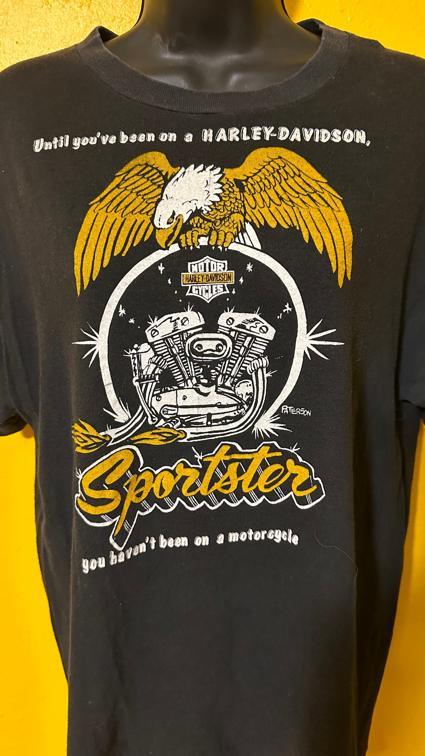 Vintage 1970s Harley Davidson Sportster Tee Single Stitch M RARE