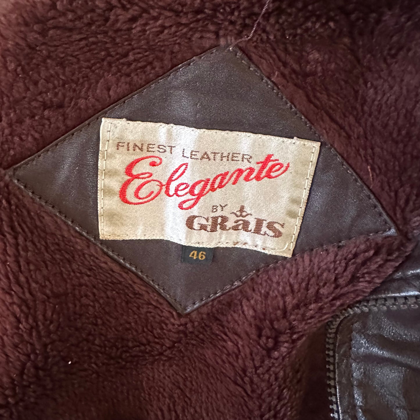 Vintage 1980s Brown Leather Sherpa Lined Bomber Sz L