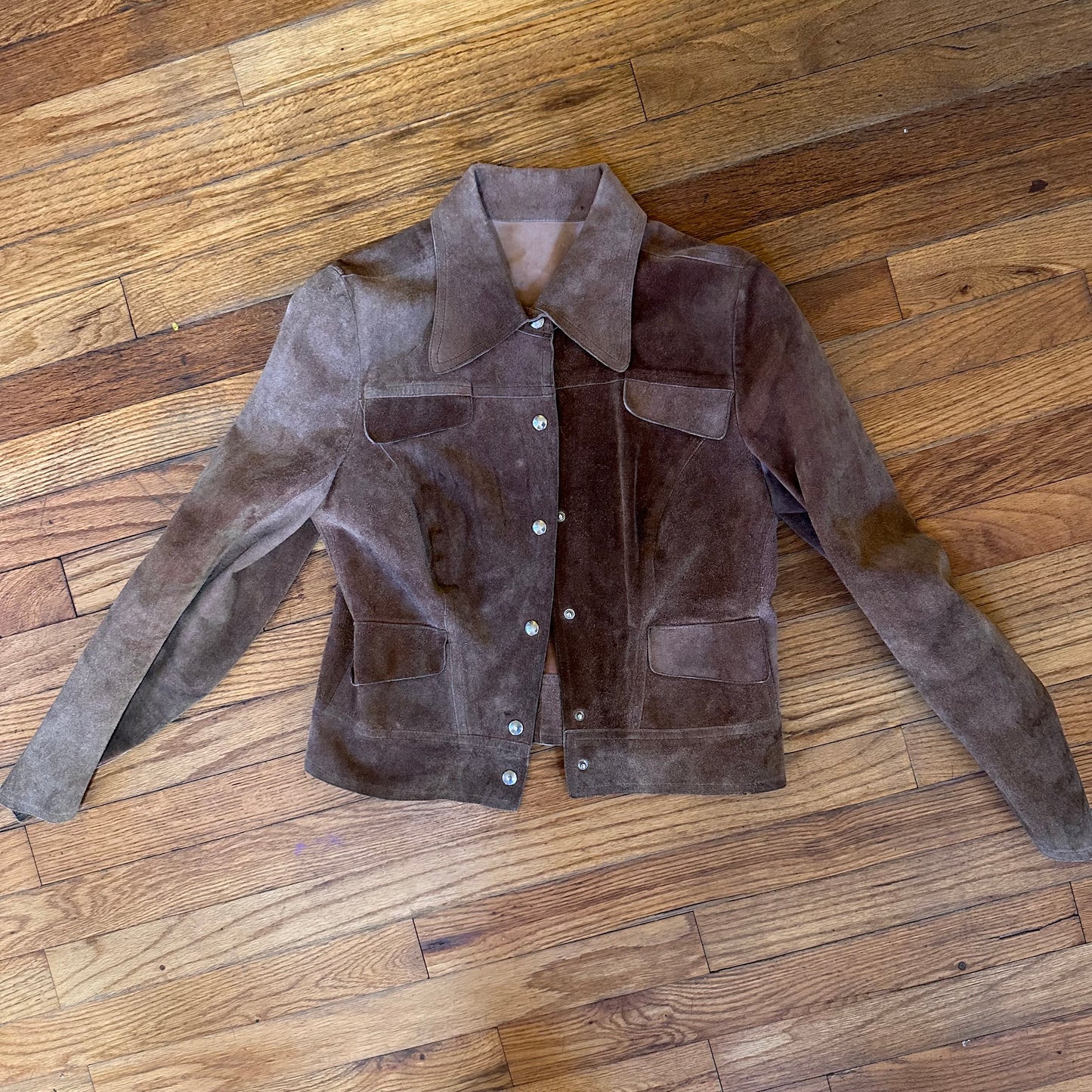 1970s Lambskin Leather Cropped Jacket S M