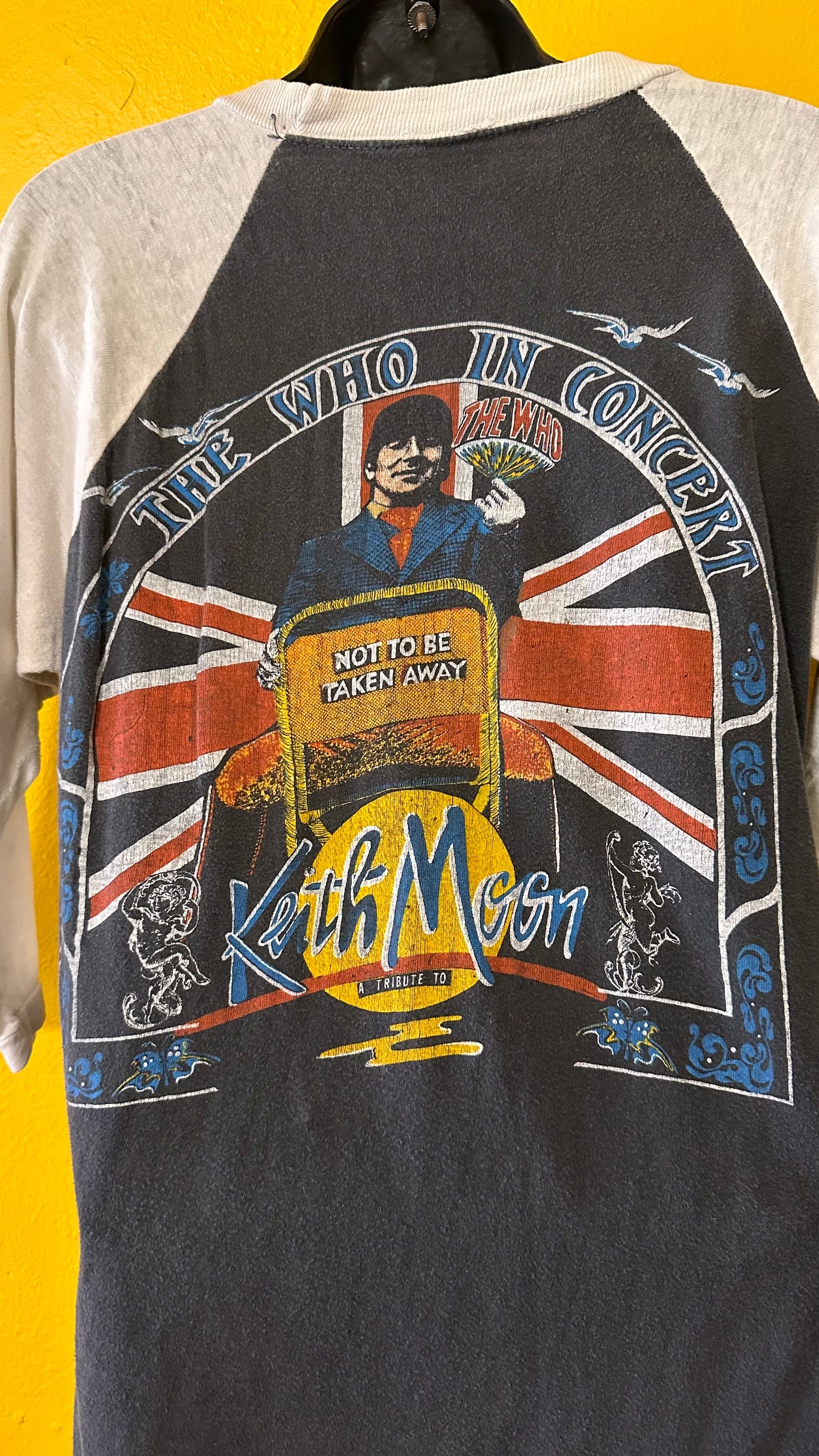 1970s The Who Parking Lot Raglan with Keith Moon Backhit M