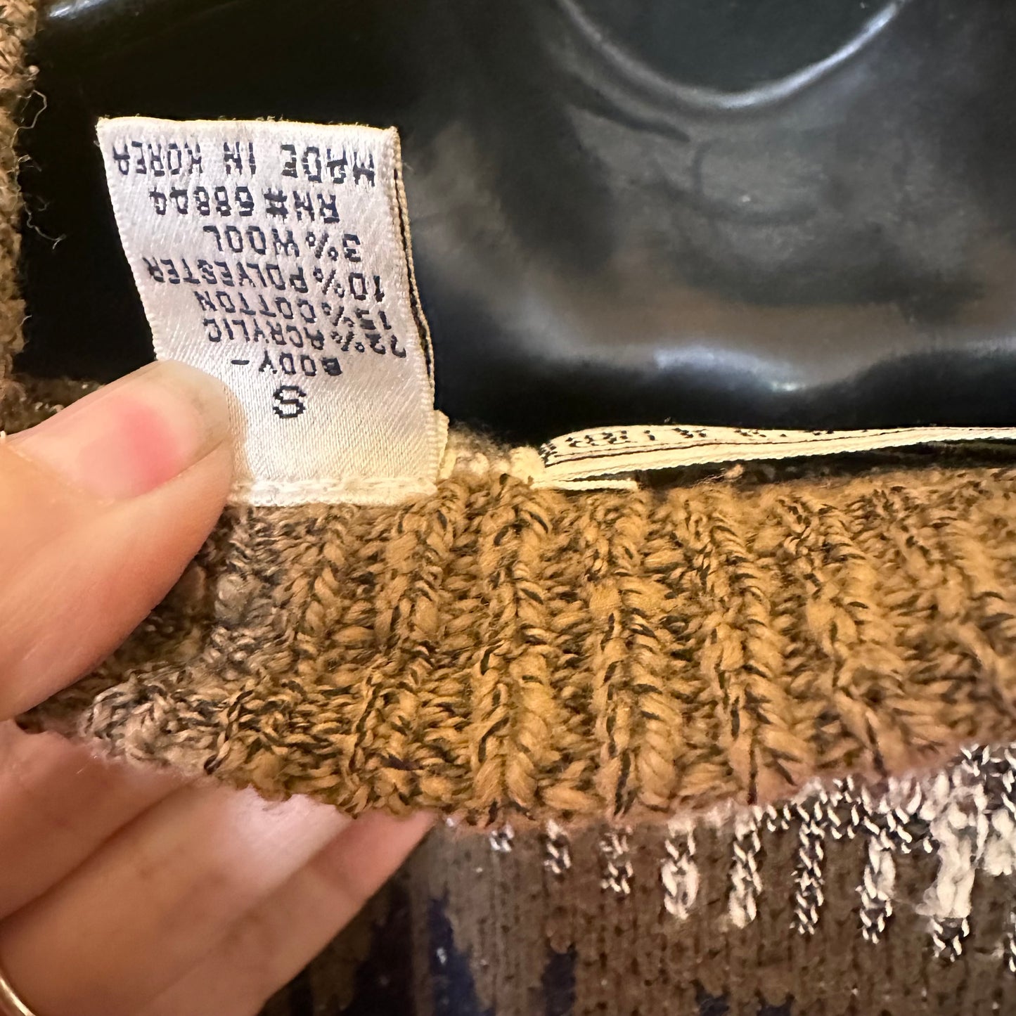 Vintage Brown Pattered Grandpa Sweater M